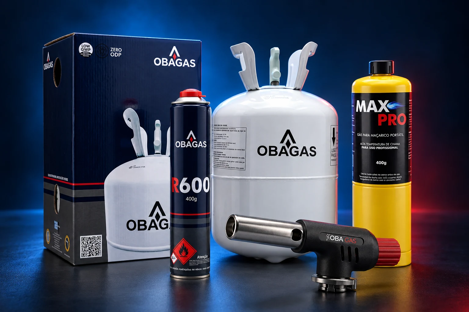 Produtos OBAGAS em apresentação da parceria com a DL Refrigeração, embaixadora oficial da marca